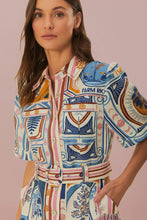 Load image into Gallery viewer, Farm Rio Cerrado Stamps Mini Dress