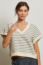 Load image into Gallery viewer, Perfectwhitetee- Briggs Stripe Short Sleeve Sweatshirt