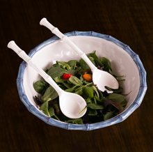 Load image into Gallery viewer, Beatriz Ball- VIDA Bamboo Large Salad Bowl (Blue & White)
