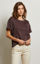 Load image into Gallery viewer, Perfectwhitetee- Satin Crew Tee in Cocoa