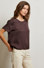 Load image into Gallery viewer, Perfectwhitetee- Satin Crew Tee in Cocoa