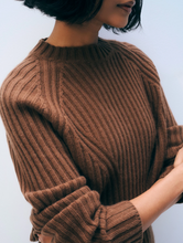 Load image into Gallery viewer, White & Warren- Cashmere Blend Cropped Ribbed Crew