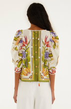 Load image into Gallery viewer, Farm Rio Tropical Scarf Sand Green Blouse