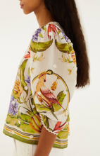 Load image into Gallery viewer, Farm Rio Tropical Scarf Sand Green Blouse
