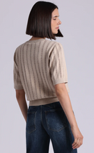 Load image into Gallery viewer, Minnie Rose Sparkle Cotton Cashmere Short Sleeve Crew With Pointelle
