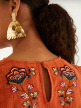 Load image into Gallery viewer, Farm Rio- Orange Boho Embroidered Blouse