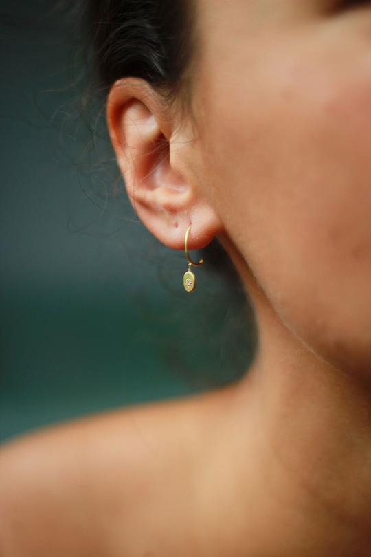 Diamond Shaker Baby Hoops
