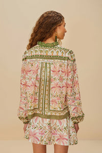 Farm Rio- Off White Palm Dream Blouse