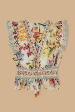 Load image into Gallery viewer, Farm Rio - Greek Garden Smocked Blouse
