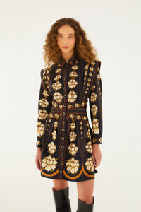 Farm Rio - Embroidered Flowers Long Sleeve Dress