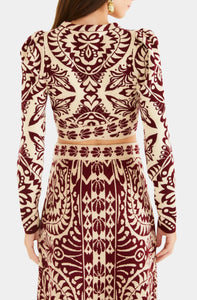 Farm Rio - Pineapple Love Burgundy Knit Top