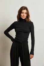 Load image into Gallery viewer, Perfect White Tee - Luxe Rib Turtleneck
