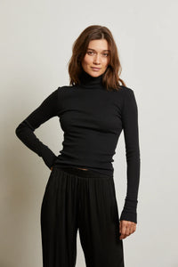 Perfect White Tee - Luxe Rib Turtleneck