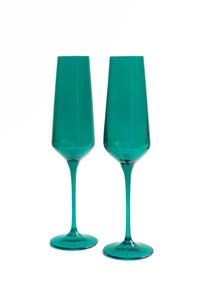 Estelle Colored Glass Champagne Flute Set/2