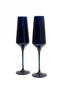 Estelle Colored Glass Champagne Flute Set/2