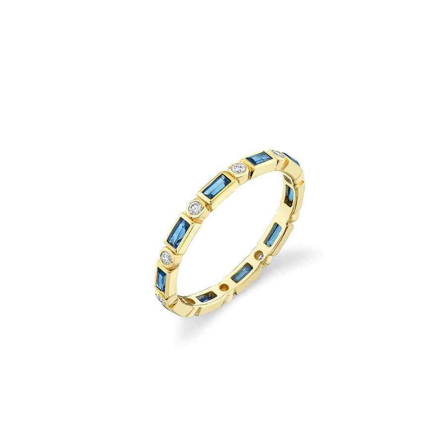 Sydney Evan GOLD & SAPPHIRE BAGUETTE AND BEZEL ETERNITY RING