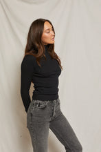 Load image into Gallery viewer, Perfect White Tee - Luxe Rib Turtleneck
