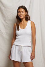 Load image into Gallery viewer, Perfect White Tee - Romy Waffle Shorts
