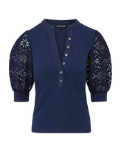 Load image into Gallery viewer, Veronica Beard - Coralee Lace Puff-Sleeve Top
