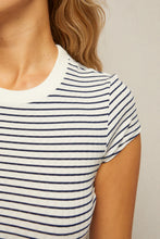 Load image into Gallery viewer, Perfect White Tee - Jude Stripe Tee
