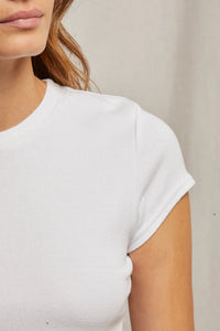 Perfect White Tee- Jude Ribbed Baby Tee
