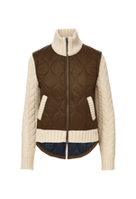 Load image into Gallery viewer, Veronica Beard Patra Knit-Sleeve Quilted Jacket
