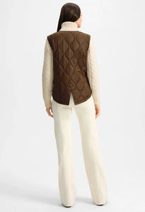Veronica Beard Patra Knit-Sleeve Quilted Jacket