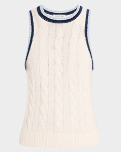 Veronica Beard- Jerrel Cable-Knit Tank Top