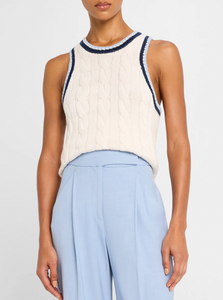 Veronica Beard- Jerrel Cable-Knit Tank Top