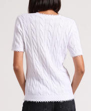 Load image into Gallery viewer, Minnie Rose - Cotton Frayed Cable V-Neck Tee w/ Pocket
