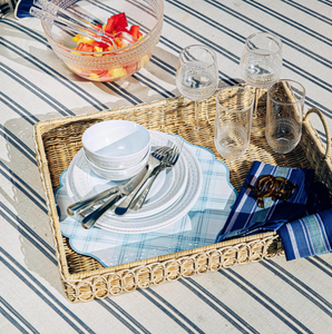 Juliska- Provence Rattan 22.5" Rectangular Tray- Whitewash