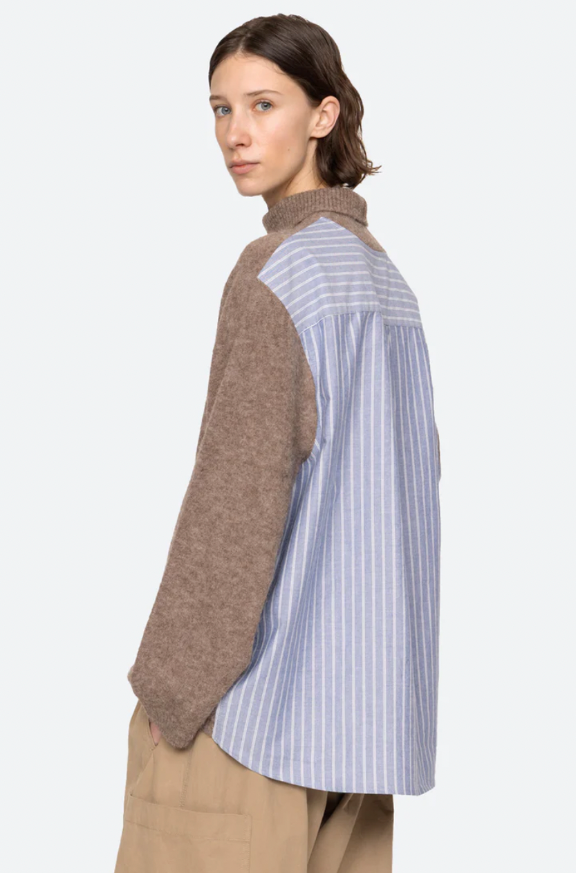 Sea New York- Combo Knit Turtleneck Sweater