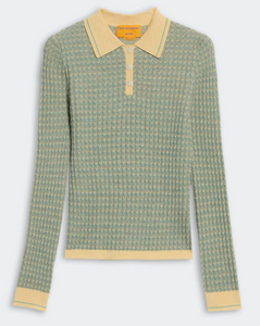 Guest In Residence- Chevron L/S Shrunken Polo