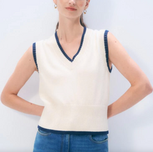 Load image into Gallery viewer, White &amp; Warren Varsity Cotton Sweater Vest
