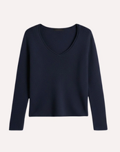 Load image into Gallery viewer, Minnie Rose Southern Cashmere V Neck with Rolled Trims
