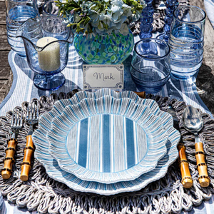Juliska- Cabana Stripe Melamine Salad Plate Set/4 - Ocean