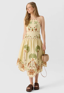 Farm Rio- Delicate Forest Midi Dress