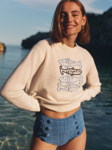 Load image into Gallery viewer, White and Warren- Cashmere Sardine Embroidered Crew
