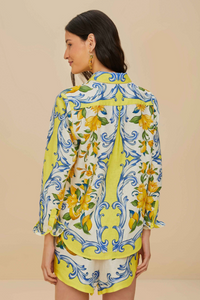 Farm Rio- Sicily Scarf Off-White Shirt