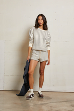 Load image into Gallery viewer, Perfectwhitetee- Layla Stripe Sweatshort
