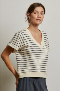Perfectwhitetee- Briggs Stripe Short Sleeve Sweatshirt