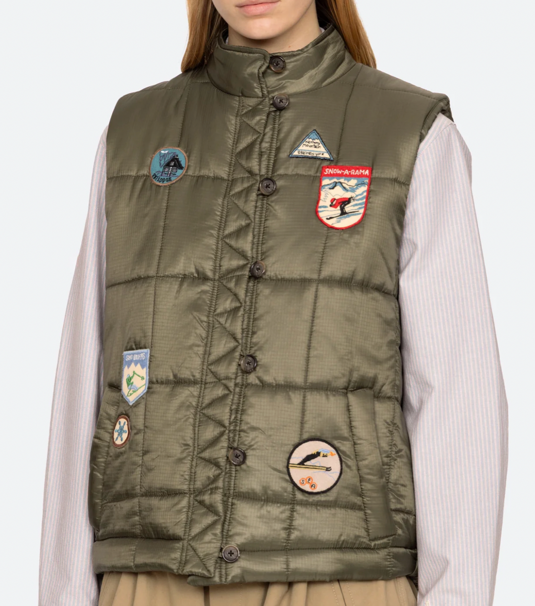 Sea New York- Quilted Patched Puffer Vest