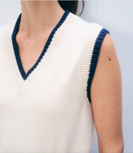Load image into Gallery viewer, White &amp; Warren Varsity Cotton Sweater Vest
