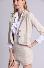 Load image into Gallery viewer, Minnie Rose Viscose Tweed Shrunken Blazer-Brown Sugar
