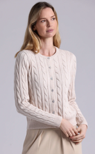 Load image into Gallery viewer, Minnie Rose Sparkle Cotton Blend Cable Long Sleeve Cardigan
