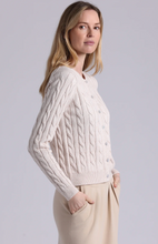Load image into Gallery viewer, Minnie Rose Sparkle Cotton Blend Cable Long Sleeve Cardigan
