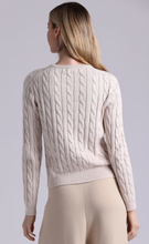 Load image into Gallery viewer, Minnie Rose Sparkle Cotton Blend Cable Long Sleeve Cardigan
