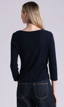 Load image into Gallery viewer, Minnie Rose Southern Cashmere V Neck with Rolled Trims
