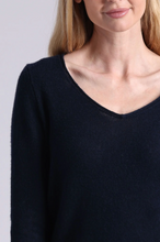 Load image into Gallery viewer, Minnie Rose Southern Cashmere V Neck with Rolled Trims

