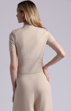 Load image into Gallery viewer, Minnie Rose Viscose Short Sleeve Collard Shirt With Shoulder Pads
